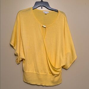 New York & Company Sunny Yellow Scoop Neck Sweater